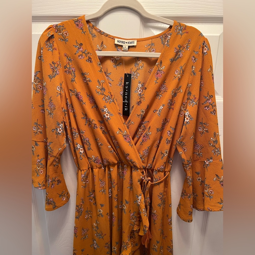 NWT Burnt Orange Ruffle Dress